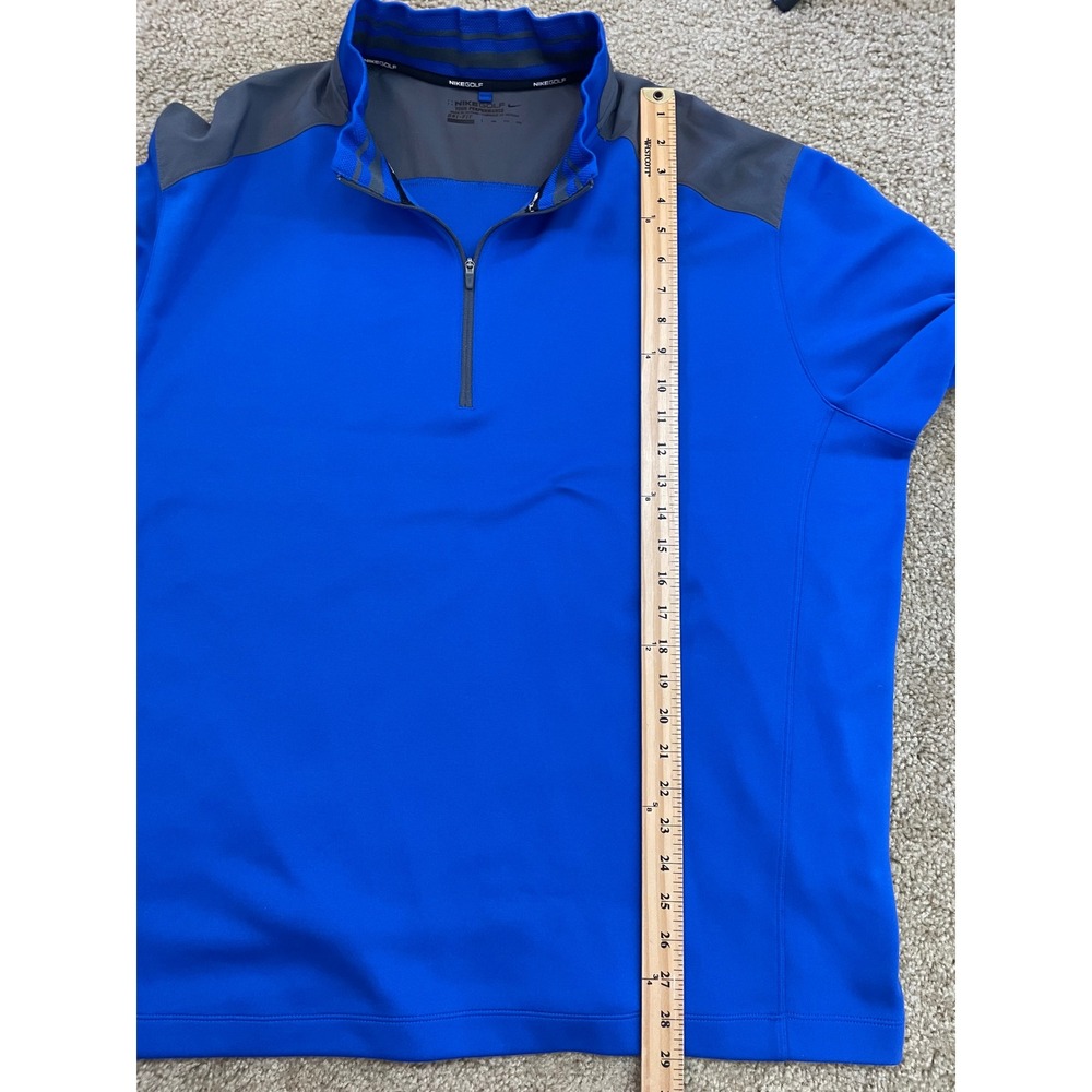 Nike Golf Tour Performance Mens XXL‎ Blue Gray Quarter Zip Dri-FIT Pullover EUC - Picture 4 of 7